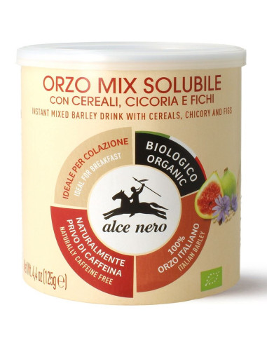 KAWA ZBOŻOWA INSTANT Z CYKORIĄ I FIGAMI BIO 125 g - ALCE NERO