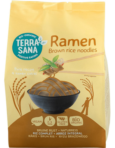 MAKARON (RYŻOWY RAZOWY) NOODLE RAMEN BEZGLUTENOWY BIO 280 g - TERRASANA