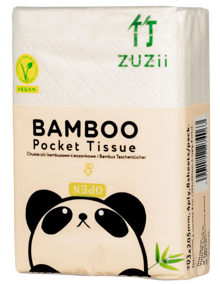 CHUSTECZKI BAMBUSOWE KIESZONKOWE 4 - WARSTWOWE 8 x 8 szt. - ZUZII