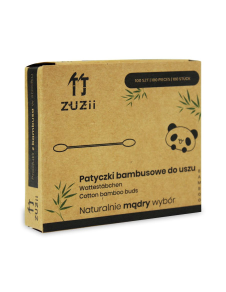 PATYCZKI HIGIENICZNE BAMBUSOWE Z BAWEŁNĄ 100 szt. - ZUZII