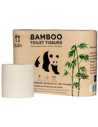 PAPIER TOALETOWY BAMBUSOWY 3 - WARSTWOWY 6 ROLEK - ZUZII