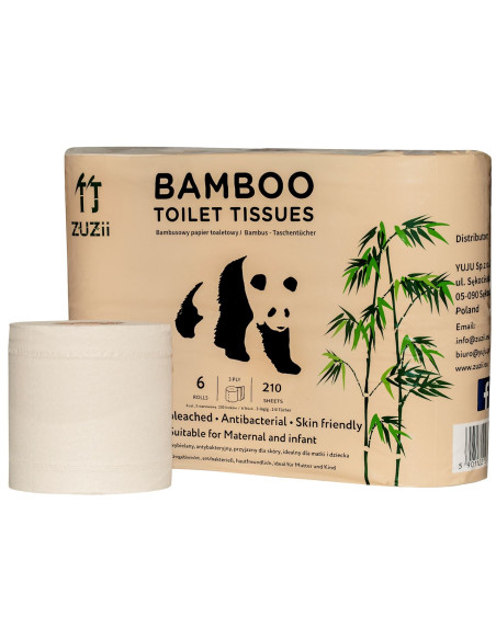 PAPIER TOALETOWY BAMBUSOWY 3 - WARSTWOWY 6 ROLEK - ZUZII
