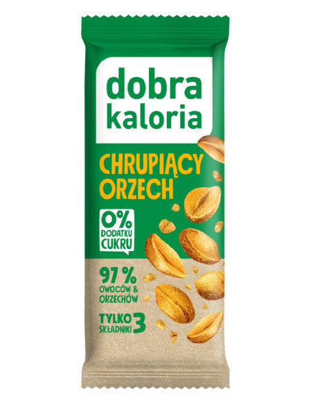 BATON DAKTYLOWY CHRUPIĄCY ORZECH BEZ DODATKU CUKRÓW 35 g - DOBRA KALORIA