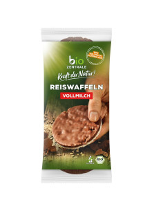 WAFLE RYŻOWE OBLANE CZEKOLADĄ MLECZNĄ BEZGLUTENOWE BIO 100 g - BIO ZENTRALE