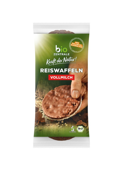 WAFLE RYŻOWE OBLANE CZEKOLADĄ MLECZNĄ BEZGLUTENOWE BIO 100 g - BIO ZENTRALE