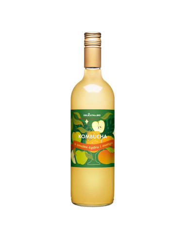 KOMBUCHA O SMAKU CYDRU I MANGO BIO 750 ml - DELIKATNA