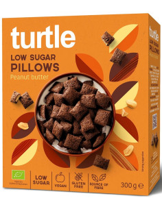 PODUSZKI ZBOŻOWE Z KREMEM Z ORZESZKÓW ZIEMNYCH NISKA ZAWARTOŚĆ CUKRÓW BEZGLUTENOWE BIO 300 g - TURTLE
