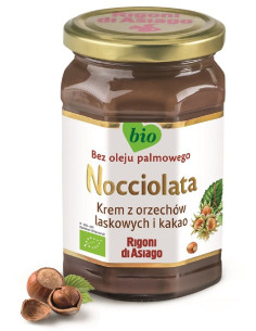KREM Z ORZECHÓW LASKOWYCH I KAKAO BEZGLUTENOWY BIO 250 g - RIGONI DI ASIAGO (NOCCIOLATA)