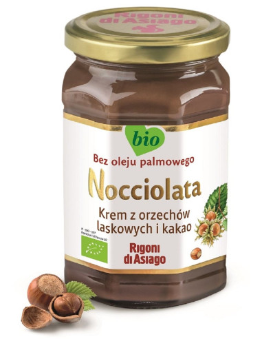 KREM Z ORZECHÓW LASKOWYCH I KAKAO BEZGLUTENOWY BIO 250 g - RIGONI DI ASIAGO (NOCCIOLATA)