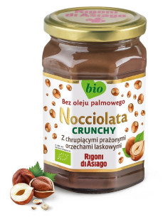 KREM Z ORZECHÓW LASKOWYCH I KAKAO CRUNCHY BEZGLUTENOWY BIO 250 g - RIGONI DI ASIAGO (NOCCIOLATA)