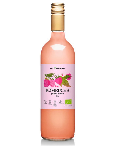 KOMBUCHA MALINOWA BIO 750 ml - DELIKATNA