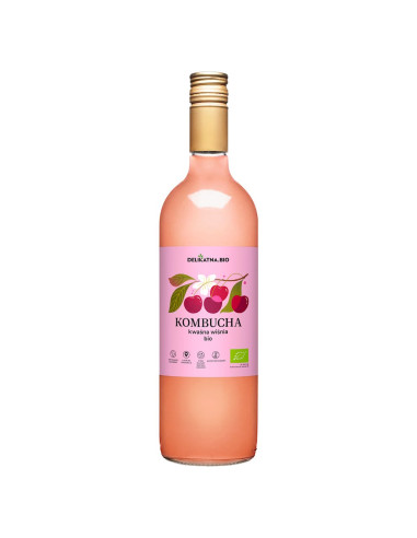 KOMBUCHA WIŚNIOWA BIO 750 ml - DELIKATNA