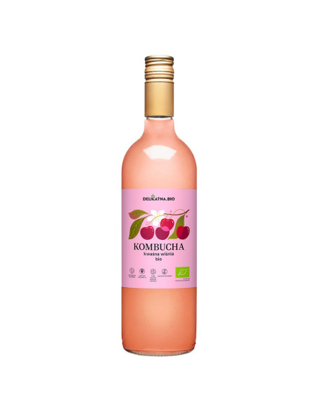 KOMBUCHA WIŚNIOWA BIO 750 ml - DELIKATNA