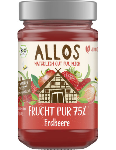 MUS TRUSKAWKOWY (75 % OWOCÓW) BEZGLUTENOWY BIO 250 g - ALLOS