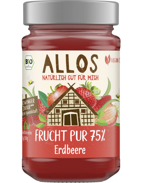 MUS TRUSKAWKOWY (75 % OWOCÓW) BEZGLUTENOWY BIO 250 g - ALLOS
