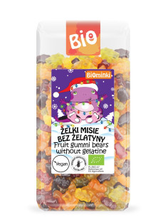 ŻELKI MISIE BEZ ŻELATYNY BEZGLUTENOWE BIO 500 g - BIOMINKI (EDYCJA ŚWIĄTECZNA)(PRODUKT SEZONOWY)