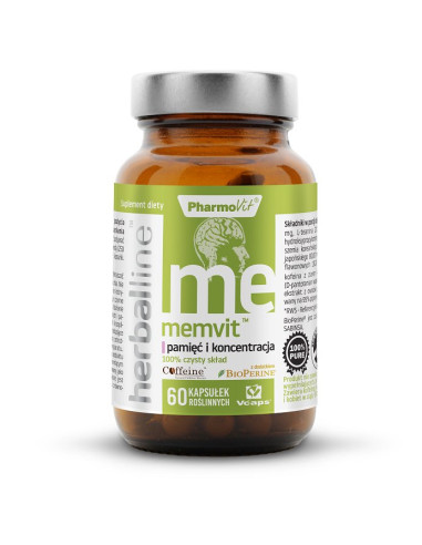 KAPSUŁKI NA PAMIĘĆ I KONCENTRACJĘ (MEMVIT) BEZGLUTENOWE 60 szt. - PHARMOVIT (HERBALLINE)