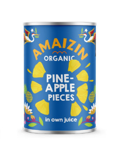 ANANAS KAWAŁKI W SOKU WŁASNYM BIO 400 g (250 g) - AMAIZIN