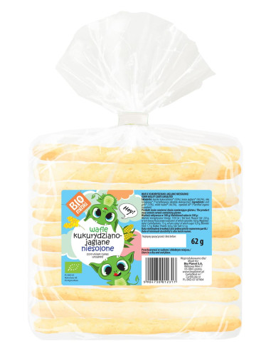 WAFLE KUKURYDZIANO-JAGLANE NIESOLONE BIO 62 g - BIOMINKI
