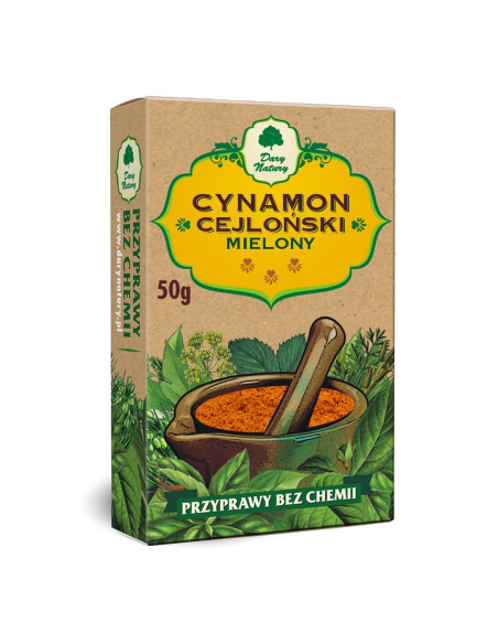 CYNAMON CEJLOŃSKI MIELONY 50 g - DARY NATURY