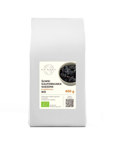 ŚLIWKI KALIFORNIJSKIE SUSZONE BEZGLUTENOWE BIO 400 g - THE PLANET