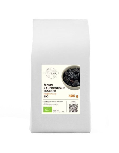 ŚLIWKI KALIFORNIJSKIE SUSZONE BEZGLUTENOWE BIO 400 g - THE PLANET
