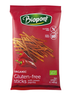PALUSZKI PAPRYKOWE BEZGLUTENOWE BIO 45 g - BIOPONT