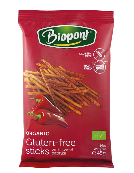 PALUSZKI PAPRYKOWE BEZGLUTENOWE BIO 45 g - BIOPONT