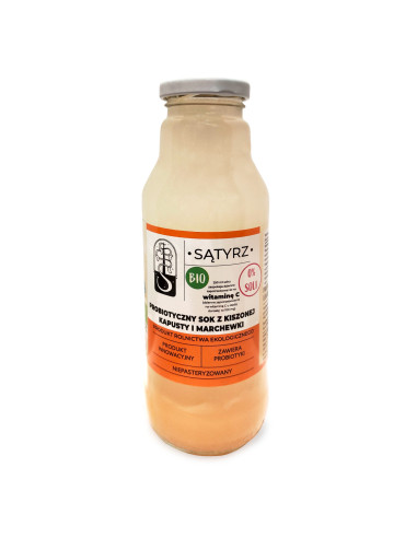 PROBIOTYCZNY SOK Z KISZONEJ KAPUSTY I MARCHEWKI BEZ SOLI BIO 300 ml - SĄTYRZ
