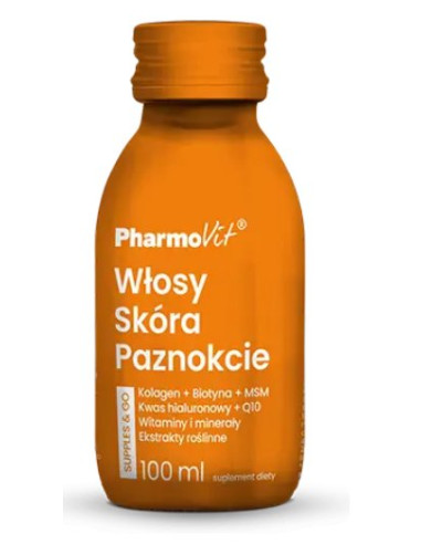 SHOT KOLAGEN NA WŁOSY, SKÓRĘ, PAZNOKCIE BEZGLUTENOWY 100 ml - PHARMOVIT (SUPPLES & GO)