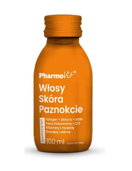 SHOT KOLAGEN NA WŁOSY, SKÓRĘ, PAZNOKCIE BEZGLUTENOWY 100 ml - PHARMOVIT (SUPPLES & GO)