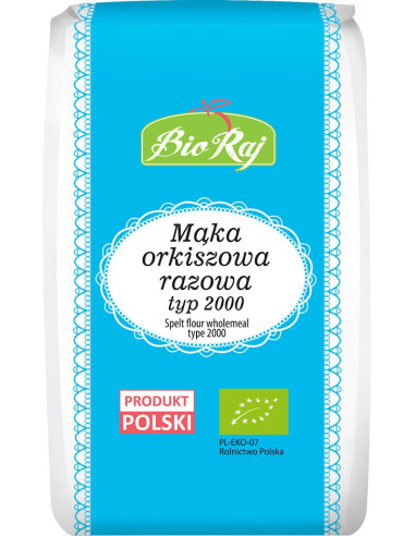 MĄKA ORKISZOWA RAZOWA TYP 2000 BIO (POLSKA) 1 kg - BIO RAJ