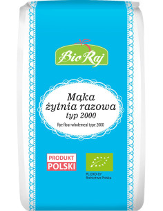 MĄKA ŻYTNIA RAZOWA TYP 2000 BIO (POLSKA) 1 kg - BIO RAJ