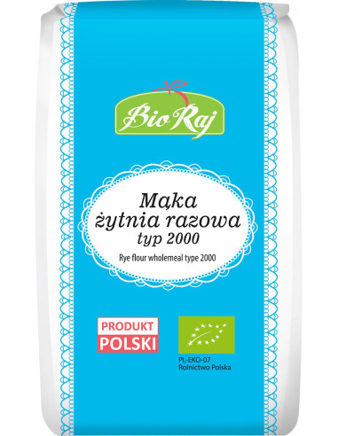 MĄKA ŻYTNIA RAZOWA TYP 2000 BIO (POLSKA) 1 kg - BIO RAJ