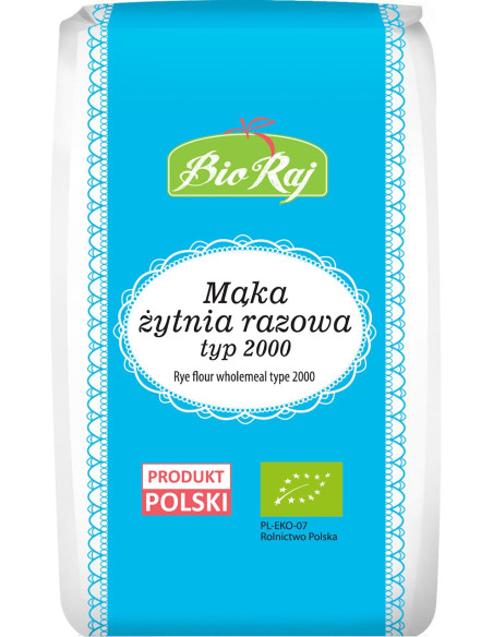 MĄKA ŻYTNIA RAZOWA TYP 2000 BIO (POLSKA) 1 kg - BIO RAJ