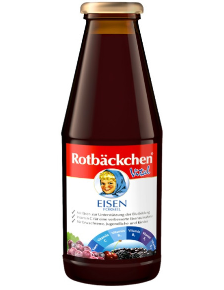 SOK WIELOOWOCOWY NFC Z ŻELAZEM I WITAMINAMI C, B1, B2, B6, B12 450 ml - ROTBACKCHEN