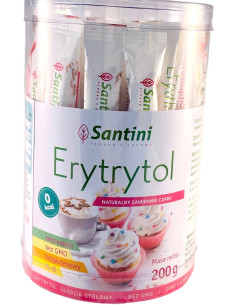 ERYTRYTOL W SASZETKACH BEZGLUTENOWY (40 x 5 g) 200 g - SANTINI