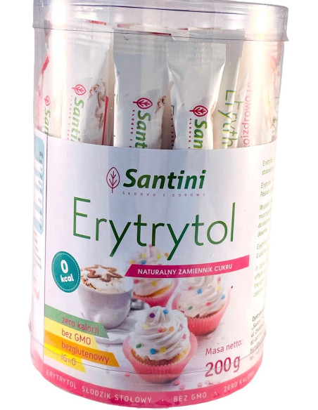 ERYTRYTOL W SASZETKACH BEZGLUTENOWY (40 x 5 g) 200 g - SANTINI