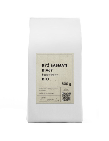 RYŻ BASMATI BIAŁY BEZGLUTENOWY BIO 800 g - THE PLANET