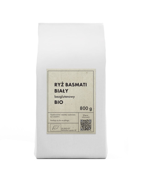 RYŻ BASMATI BIAŁY BEZGLUTENOWY BIO 800 g - THE PLANET