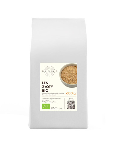 LEN ZŁOTY (SIEMIĘ LNIANE) BIO 600 g - THE PLANET