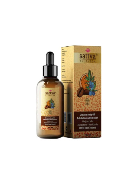 OLEJEK DO CIAŁA KAWA I POMARAŃCZA ZŁUSZCZANIE I NAWILŻANIE ECO 100 ml - SATTVA (AYURVEDA)