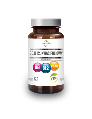 WITAMINA B6 + B12 + KWAS FOLIOWY 120 KAPSUŁEK - SOUL FARM