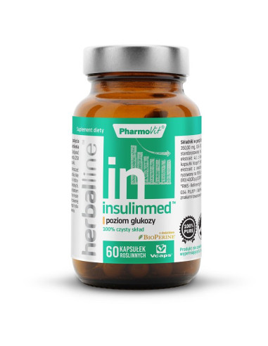 KAPSUŁKI NA POZIOM GLUKOZY (INSULINMED) BEZGLUTENOWE 60 szt. - PHARMOVIT (HERBALLINE)