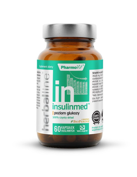 KAPSUŁKI NA POZIOM GLUKOZY (INSULINMED) BEZGLUTENOWE 60 szt. - PHARMOVIT (HERBALLINE)