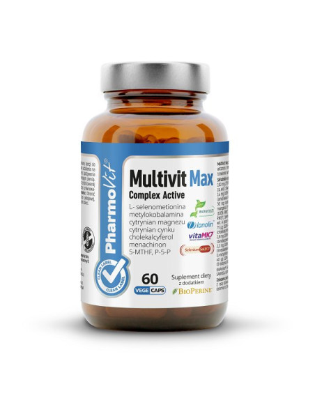 MULTIWITAMINA (MULTIVIT MAX COMPLEX ACTIVE) BEZGLUTENOWE 60 KAPSUŁEK - PHARMOVIT (CLEAN LABEL)