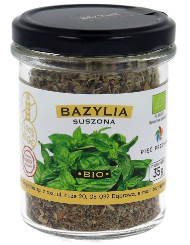 BAZYLIA SUSZONA BEZGLUTENOWA BIO 35 g - PIĘĆ PRZEMIAN