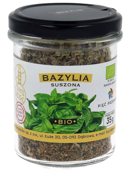BAZYLIA SUSZONA BEZGLUTENOWA BIO 35 g - PIĘĆ PRZEMIAN