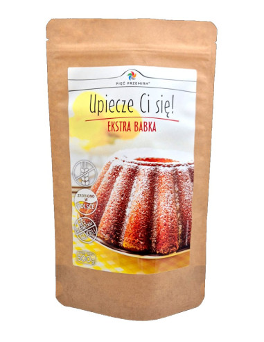 MIESZANKA DO WYPIEKU BABKI BEZ DODATKU CUKRÓW BEZGLUTENOWA 500 g - PIĘĆ PRZEMIAN