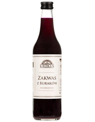 ZAKWAS Z BURAKÓW NIEPASTERYZOWANY BEZGLUTENOWY 500 ml - KROKUS